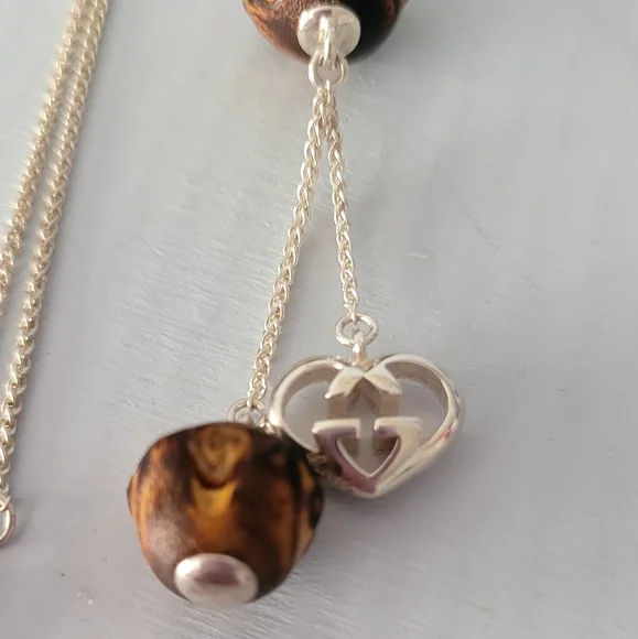 GUCCI Sterling Silver Bamboo Necklace
